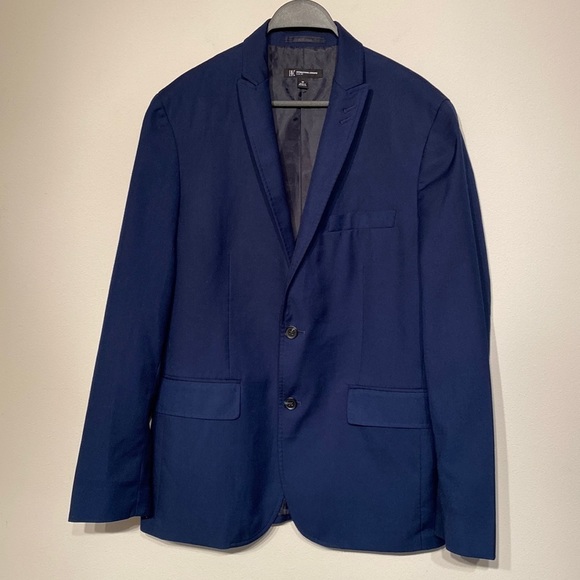 INC navy blue single breasted lightweight sport coat/blazer